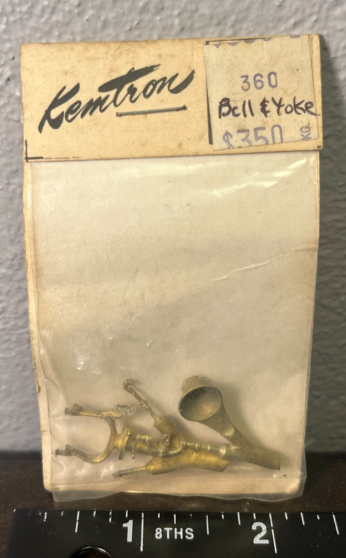 Vintage Kemtron #360 O Scale 2-Rail Brass Bell & Yoke Locomotive Detail Part
