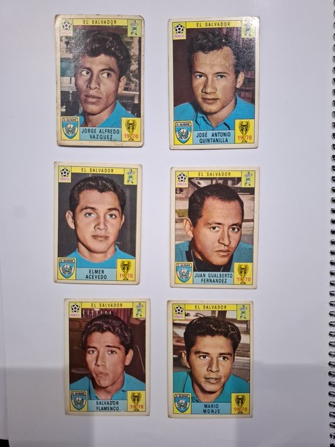 1970 MEXICO WORLD CUP MODENA PANINI EL SALVADOR FOOTBALL CARDs X6
