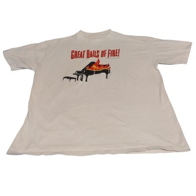 Great Balls of Fire! Movie Promo T-Shirt Hanes Mens XL White Single Stitch 1989