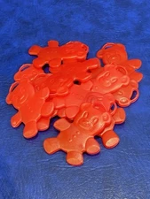 Lot of 12 Vtg Red Plastic Bear Shape Balloon Weights Premium Balloon