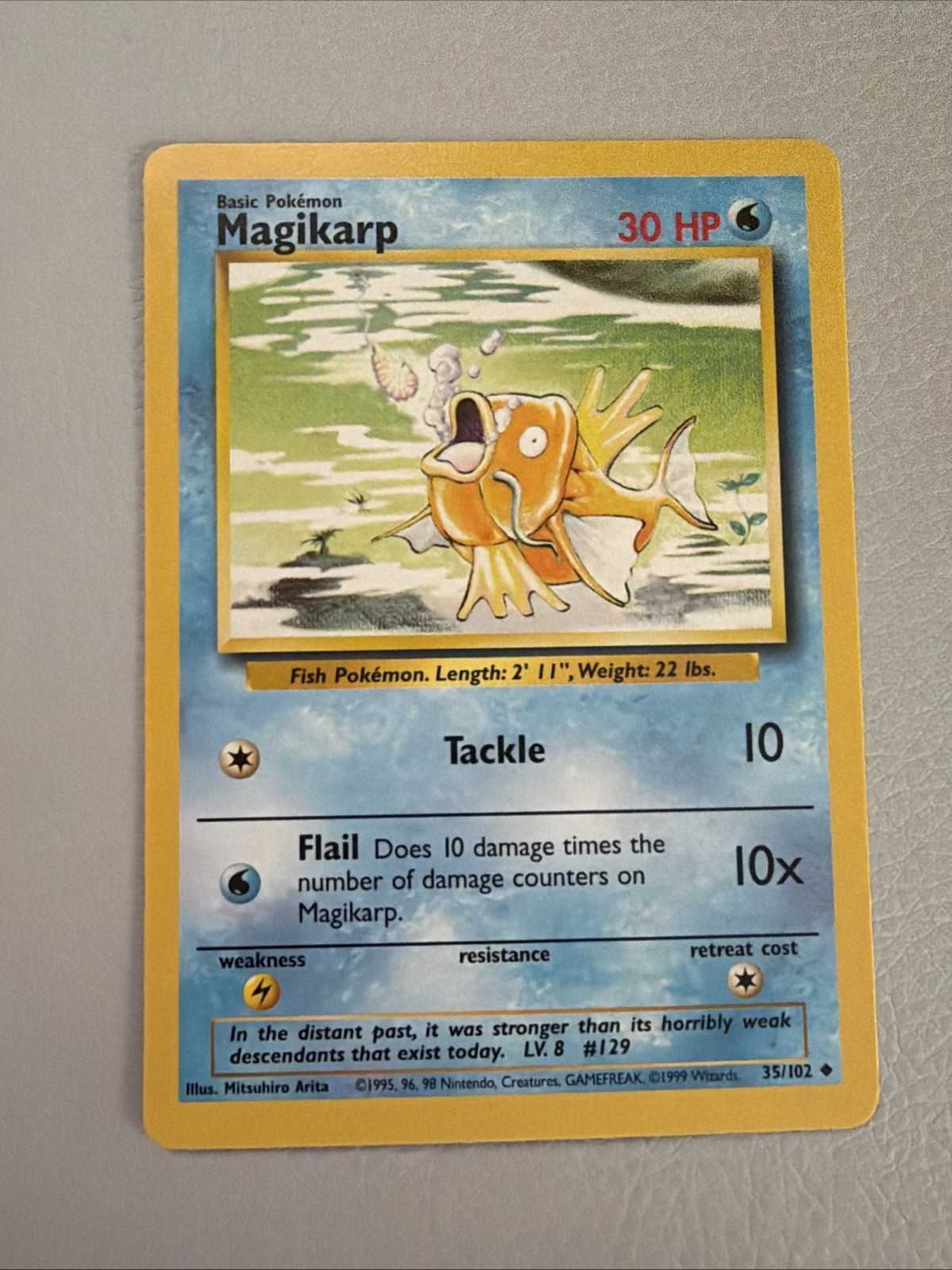 Pokemon TCG - Magikarp - 35/102 - Unlimited Base Set - NM Uncommon (1999)