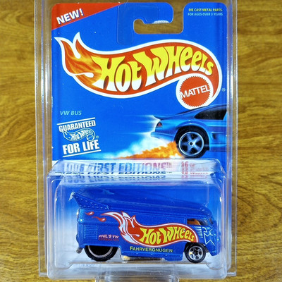ミニカー Hot Wheels Fist Editon VW Drug Bus Hot Wheels 1996 First Editions Volkswagen VW Bus Race Team Blue