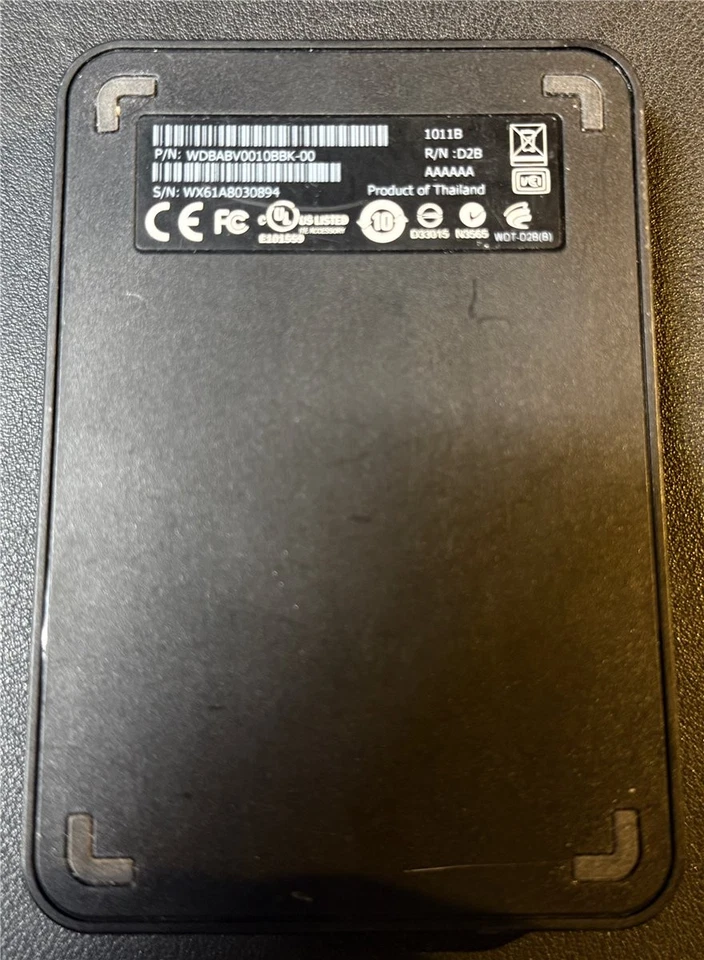 WD, 1 TB extern, P/N: WDBABBV0010BBK-00, S/N: Wx61A8030894, SATA HDD - Bild 2 von 3