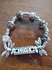 handcrafted girls beaded bracelet charm crystal flowers