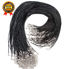 100 Pcs 2.0Mm Black Necklace Cord with Lobster Claw Clasp for DIY Jewelry Making