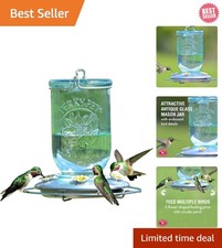 Elegant Shatterproof Vintage Mason Jar Hummingbird Feeder - Easy to Clean, 32 Oz