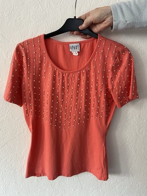 Damen Tshirt Apricot Mit Perlen Von Apart Größe 34 S