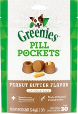 Greenies Pill Pockets Large Size Dog Treats For Capsules Peanut Butter 30 Count