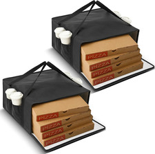 2 Pcs Insulated Pizza Delivery Bags, 20" X 20" X 8" Insulated Food Delivery Bag