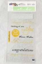  Sticko EK Success Phrase Cafe Sticker Set GREETING CARD QUOTES  scrapbook