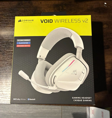 Corsair VOID Wireless v2 White Wireless Bluetooth Gaming Headset Boom Mic