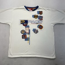 VINTAGE Paco Jeans Men's Shirt 90s Y2K Logo Embroidered Denim Patches XL