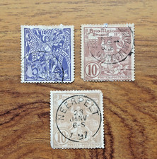 BELGIUM 1896, SG 96-98, Used, Brussels Exhibition of 1897. Free UK Postage