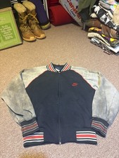 Vintage 1980s Nike Blue Tag Size Small Bomber Full Zip Sweatshirt