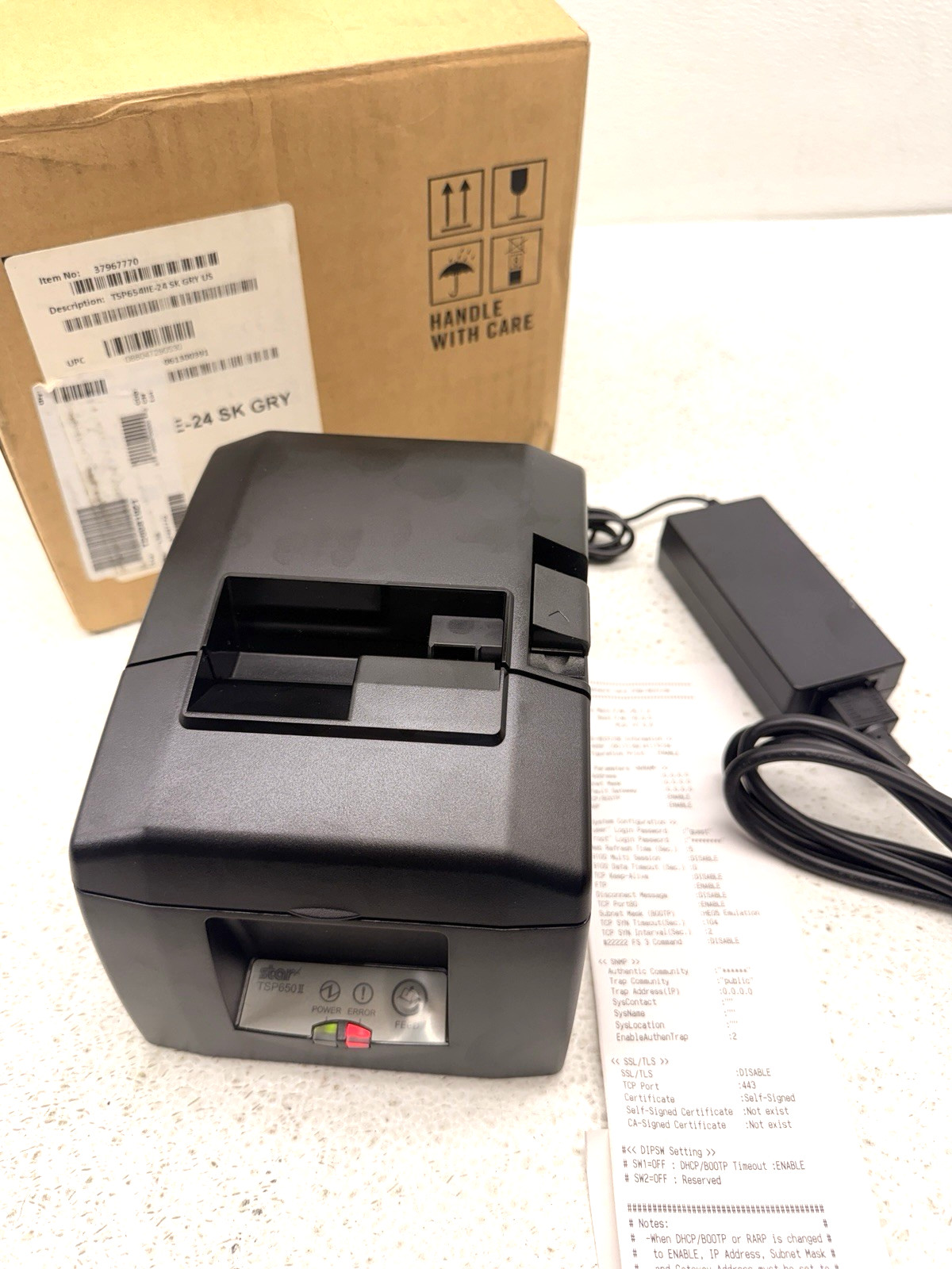 Star TSP650II TSP654IISK Linerless Sticky Paper Thermal POS Receipt Printer USB