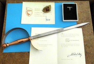 Ehrengeschenk Brieföffner 30 Jahre MfS Generalmajor Medaille Urkunde rar