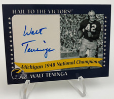 TK Legacy WALT TENINGA AUTO Card MICHIGAN 1948 National Champion WOLVERINES