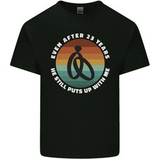 Camiseta de algodón ligero 23 años aniversario boda 23º matrimonio para hombre