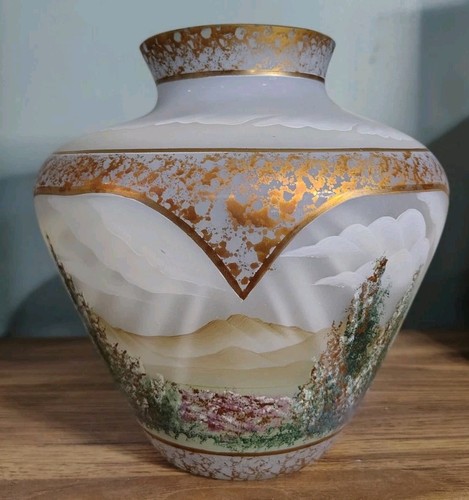 Fenton After The Rain Connoisseur Collection Vase Signed by 12 Fenton’s #153-8”T - Afbeelding 1 van 6
