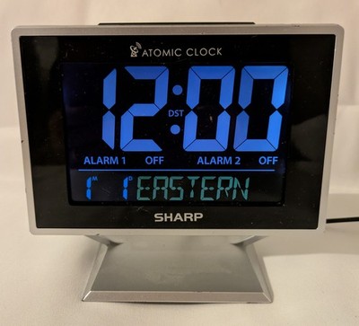 Sharp Desktop Dual Alarm Clock with Color Display - Atomic Accuracy - Calenda...