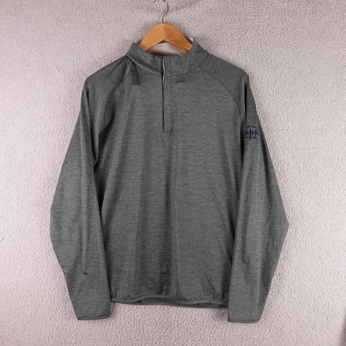 Peter Millar Crown Crafted Mens Large Gray 1/4 Zip We-Ko-Pa Golf Pullover Jacket