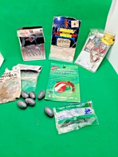 MIXED LOT OF HOOKS, AND WEIGHTS.