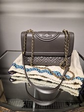 Tory Burch Small Fleming Convertible Shoulder Bag Maple Leather Taupe