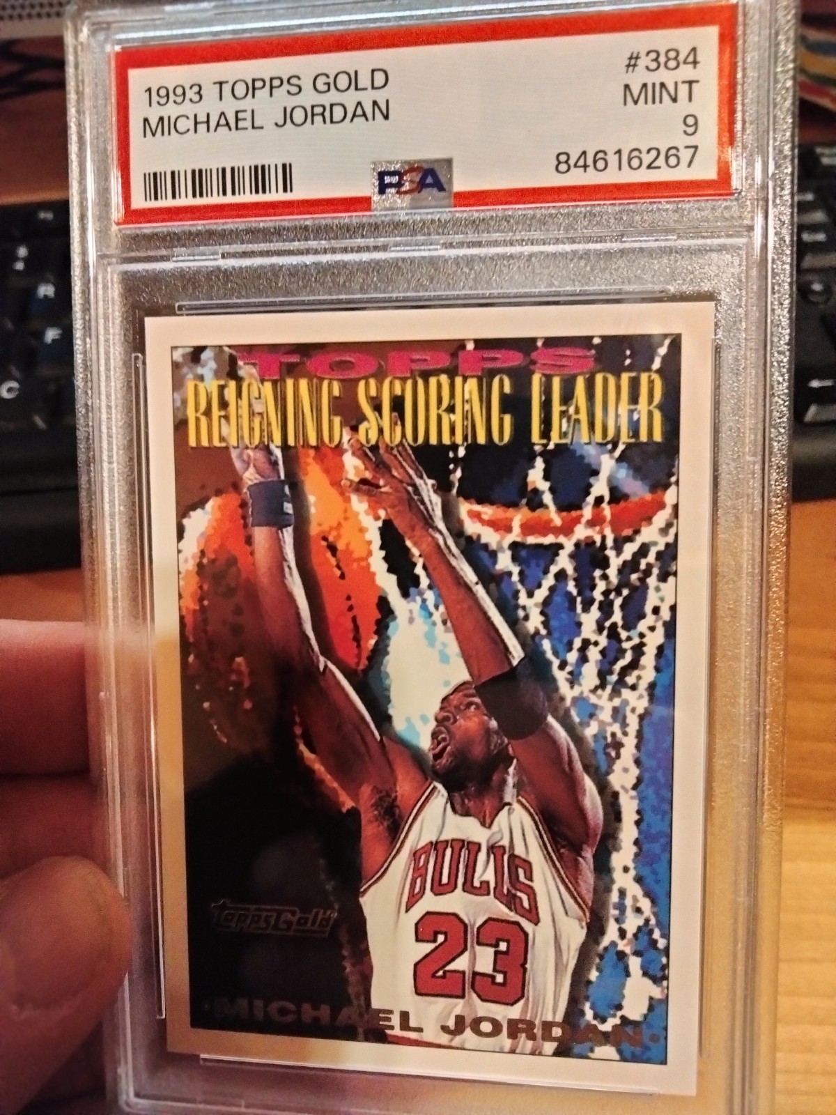 1993-94 Topps - Scoring Leader Michael Jordan #384 Gold PSA 9