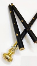 Antique Wooden Walking Stick Cane With Brass Handle For Seniors Men Women Gift