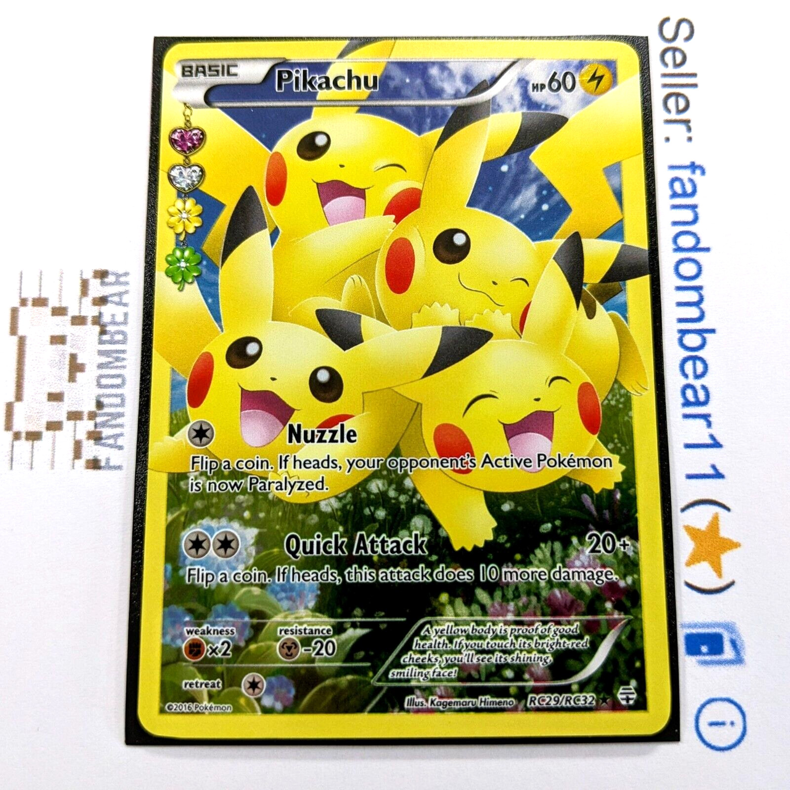 FULL ART PIKACHU Radiant Collection GENERATIONS RC29/RC32 Pokemon card LP C1
