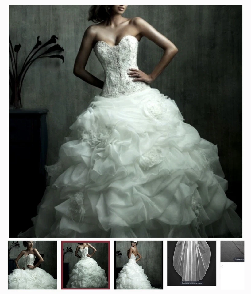 Vestido de novia formal de organza de novia Allure Couture/vestido de fiesta de princesa Foto 3 de 4