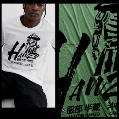 Samurai T-Shirt deadly warrior with sword Bushido Code Japanese katana Ronin 