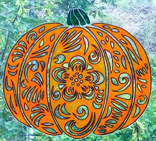 Stickers Vitraux Repositionnables WICOART - Lot Automne Halloween - 5 Feuilles