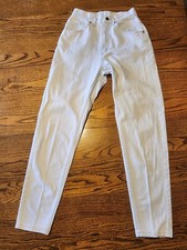 Vintage LEE Light Blue Almost White Wash High Waisted Juniors Sz 7 Medium Jeans