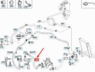 NEW MERCEDES-BENZ E W211 RECIRCULATING PUMP TO ENGINE HOSE 