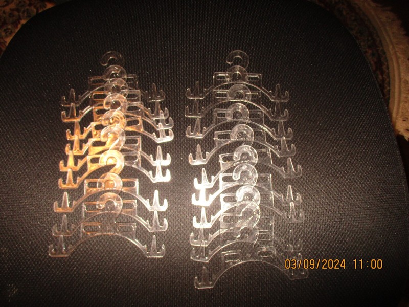 Lot of 19 Clear Plastic Baby Doll Clothes Hangers - Made in Hong Kong VINTAGE