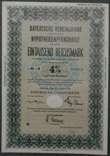 Bayerische Vereinsbank Hypothekenpfandbrief Ser. 26 4 % 1942 1000 RM
