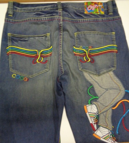 Mens Coogi Jeans 40x34 Rainbow Sneaker 