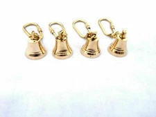  Lot Of 4 Nautical Brass Bell Key Chain Collectible Marine Nautical Key Ring new