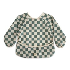 Mushie Long Sleeve Bib Olive Check