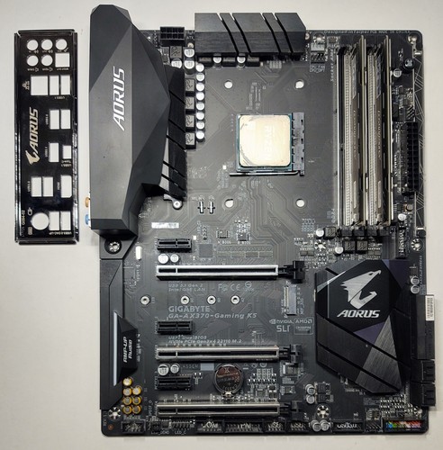 GIGABYTE GA-AX370-Gaming K5 AM4 AMD ATX Motherboard W/ AMD RYZEN 5 1600 & I/O