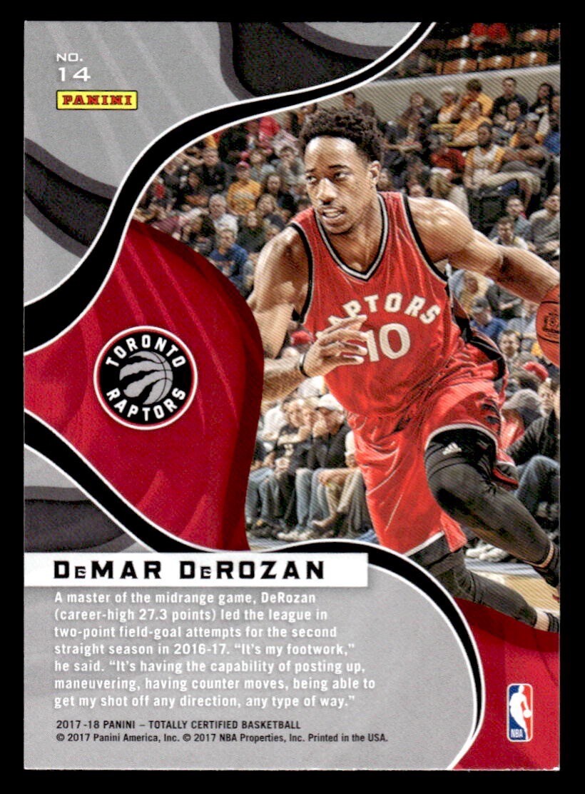 Demar Derozan 201718 Panini Totally Certified The Mighty Insert 14 eBay