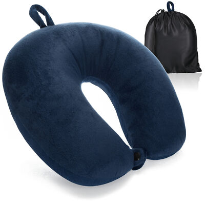 Premium Nackenkissen - Nackenstützkissen mit Memory Foam - blau