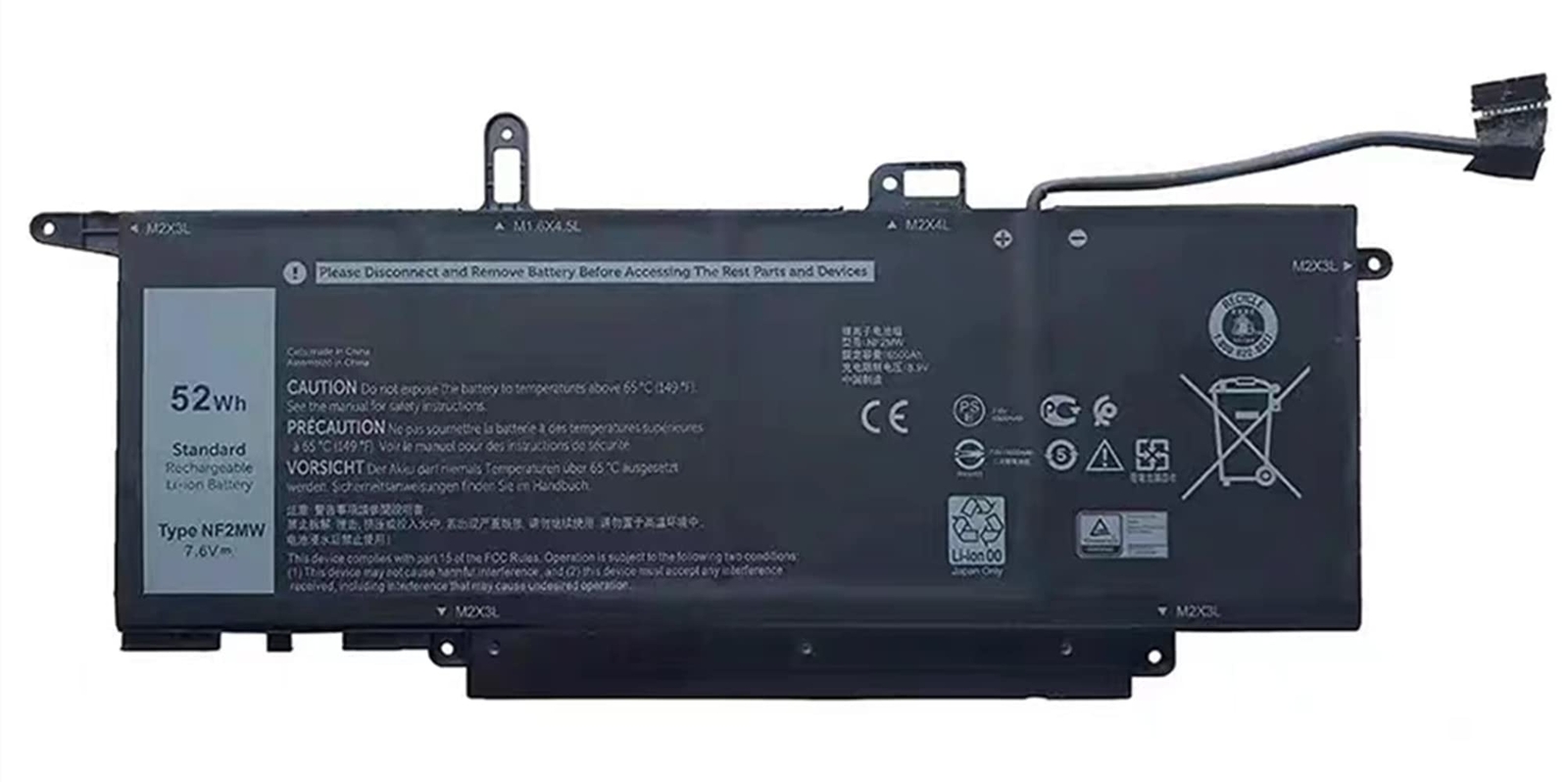 AKKEE NF2MW Laptop Batteria per Dell Latitude 7400 2-in-1 Latitude 9410 (r2I)