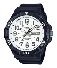 Casio MRW210H-7AV, Oversized Dial, Black Resin Band, Day/Date, 100 Meter WR