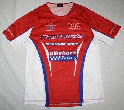 Bay State Triathlon Team Bike Barn Racing Triathlon Shirt Large