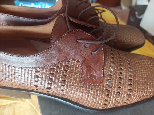 Scarpe Uomo Classiche Marrone, Pelle , Intrecciato Bombè Taglie 39 e 45. - Foto 2 di 5