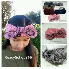 Winter Women Headband Turban Crochet Headwrap Bow Knot Knit Warm Ear Knitted New