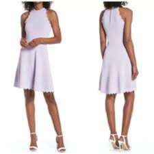 Eliza J Scalloped Fit & Flare Dress Women’s size M - Spring Dress Easter