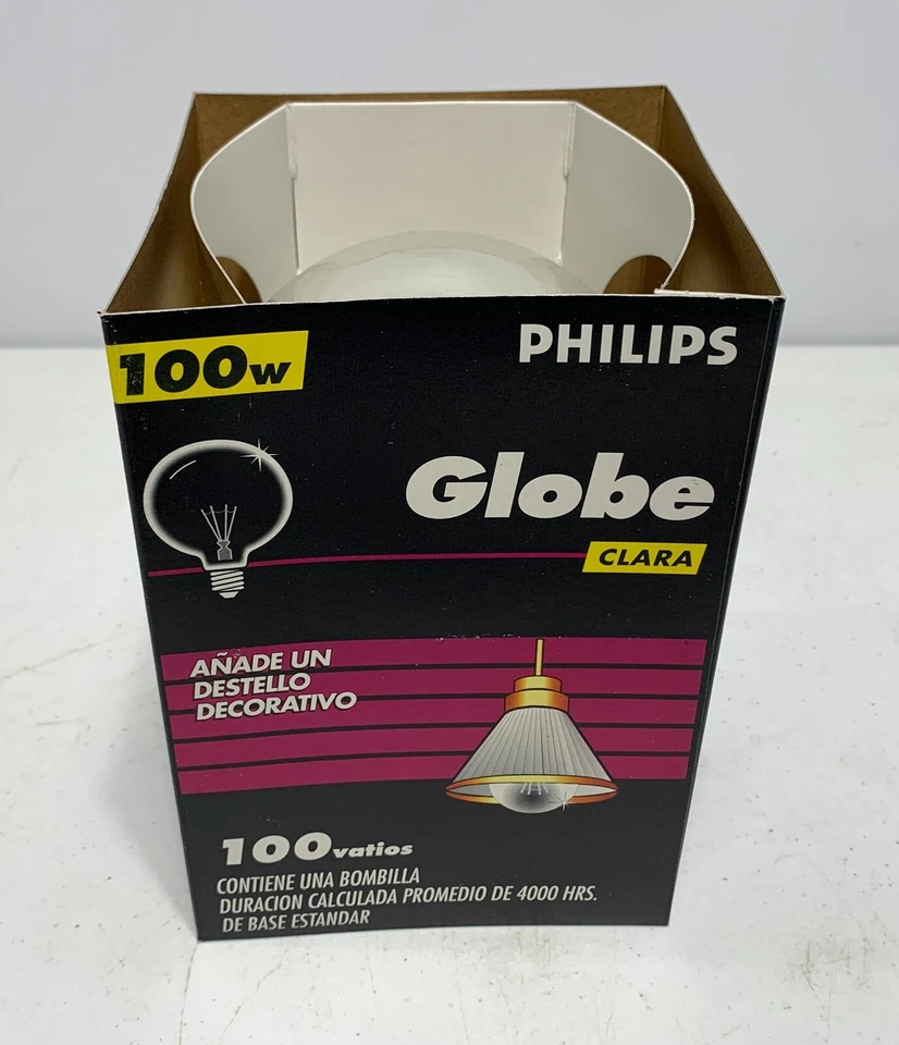 Philips 100G40/4M G40 5" Globe Clear Bulb 100W 120V 4000 hrs (lot of 4) - Image 2 of 4